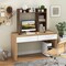 Costway Desk Bookshelf Desktop Storage Organizer Display Shelf Rack Dorm Office Natural/White/Brown